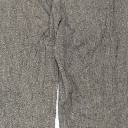 Autonomy Womens Brown Striped  Dress Pants Trousers Size 14 L28 in