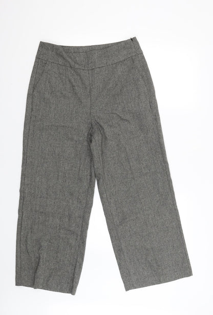 YAS Womens Grey   Cropped Trousers Size L L27 in