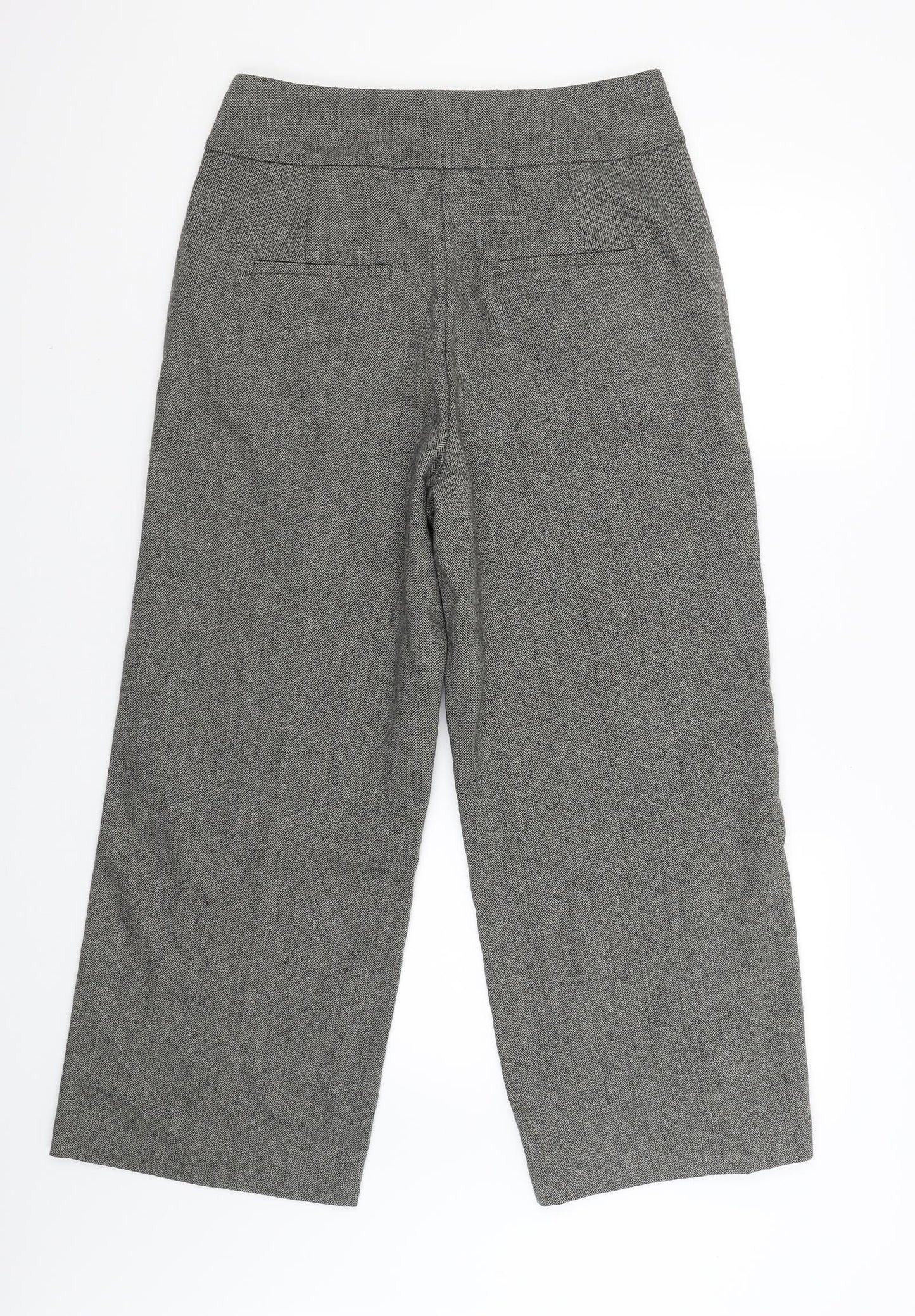 YAS Womens Grey   Cropped Trousers Size L L27 in