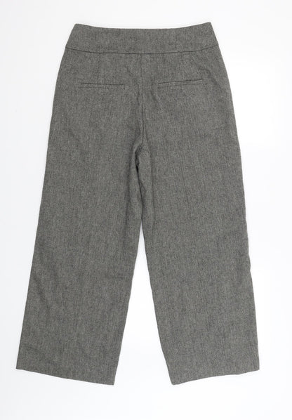 YAS Womens Grey   Cropped Trousers Size L L27 in