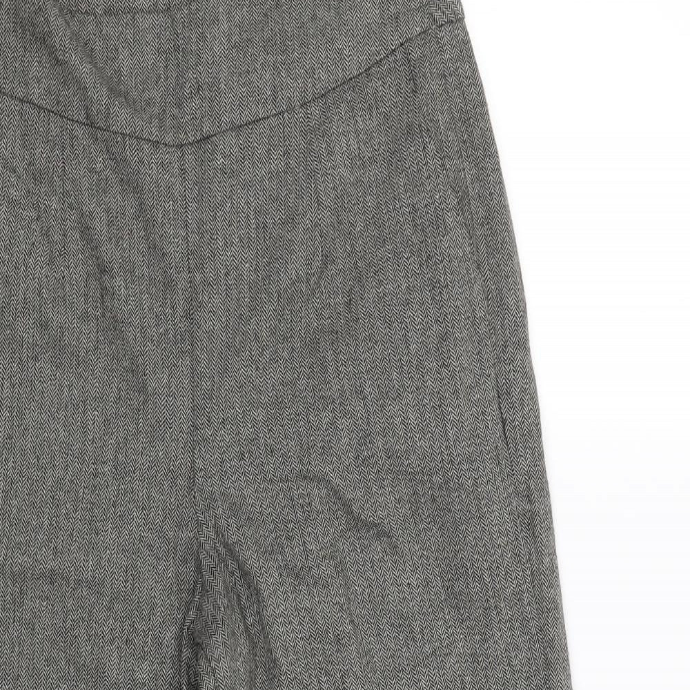 YAS Womens Grey   Cropped Trousers Size L L27 in