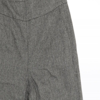 YAS Womens Grey   Cropped Trousers Size L L27 in