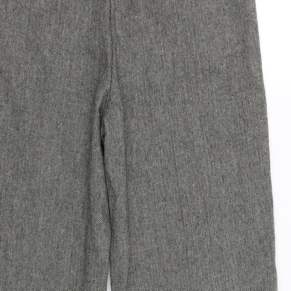YAS Womens Grey   Cropped Trousers Size L L27 in