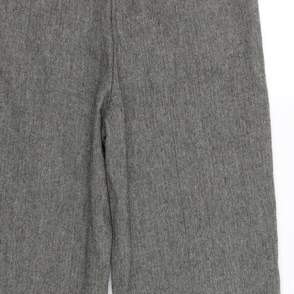 YAS Womens Grey   Cropped Trousers Size L L27 in