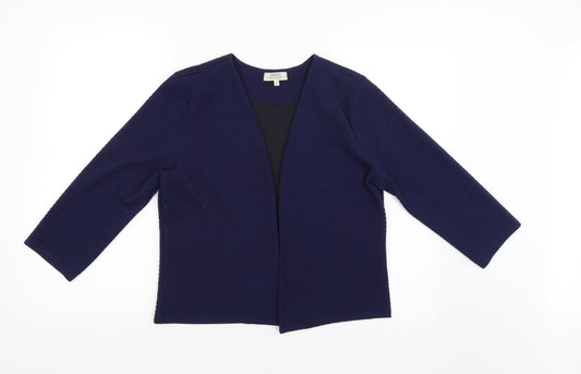 Front view of Papaya women’s blue cardigan jumper, size UK 12