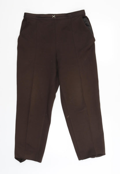 Womens UK Size 14 Marks and Spencer Regular Fit Carrot Brown Trousers