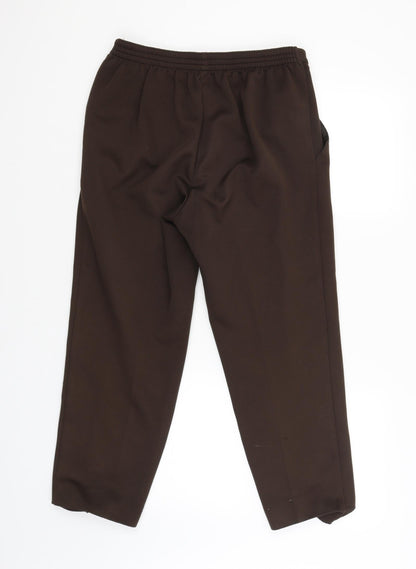 Womens UK Size 14 Marks and Spencer Regular Fit Carrot Brown Trousers