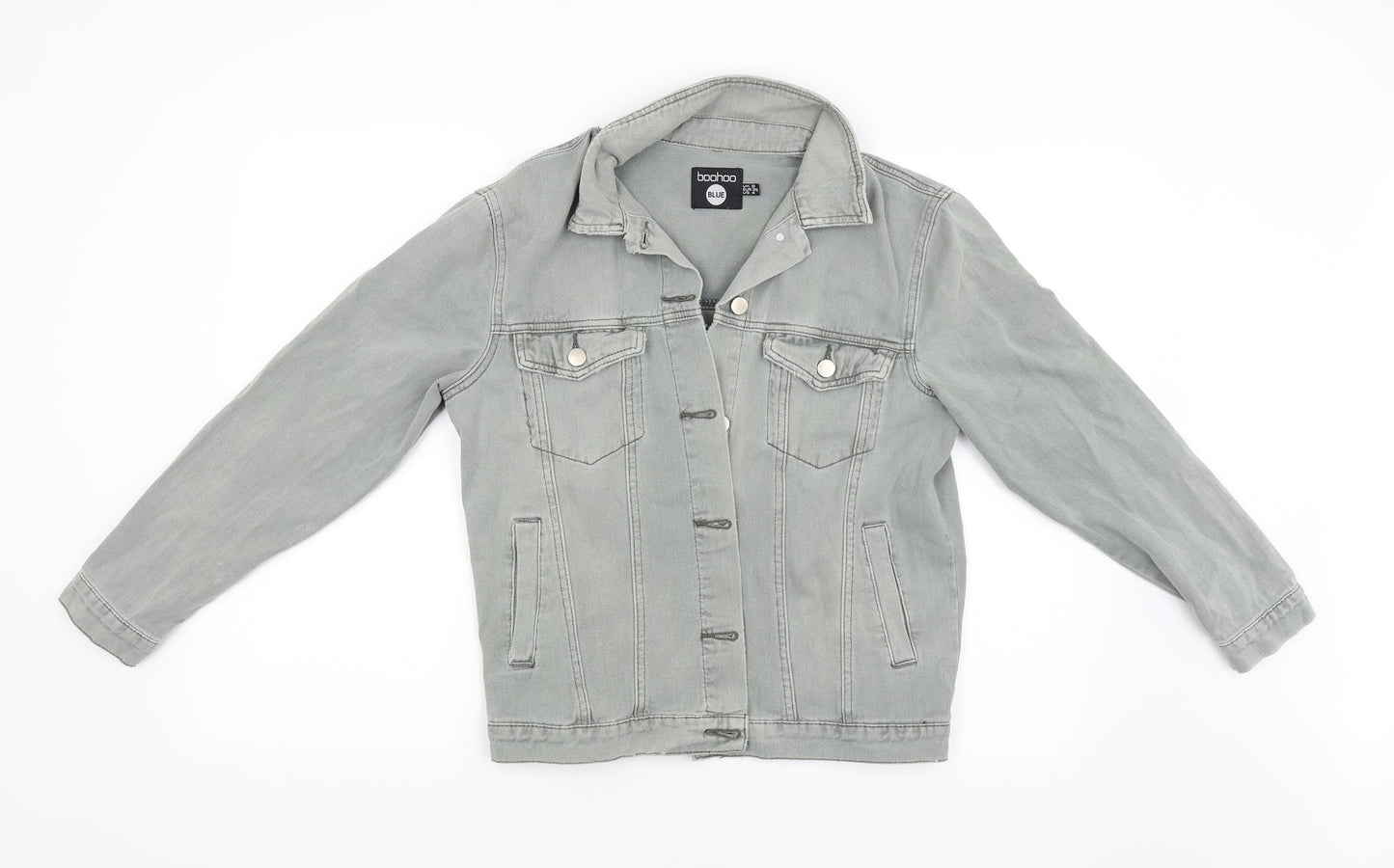 Boohoo Womens Grey   Biker Coat Size 8