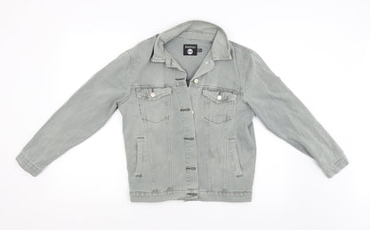 Boohoo Womens Grey   Biker Coat Size 8