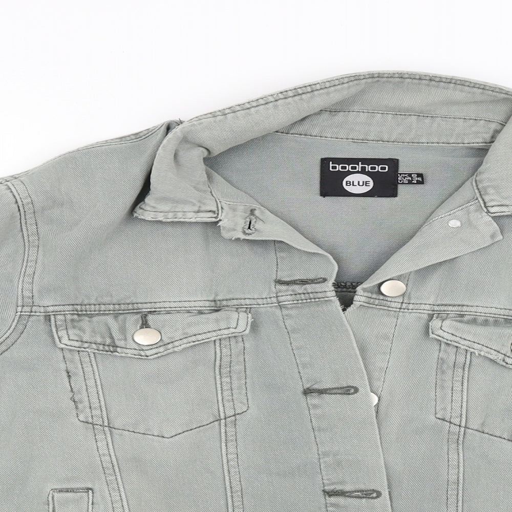 Boohoo Womens Grey   Biker Coat Size 8