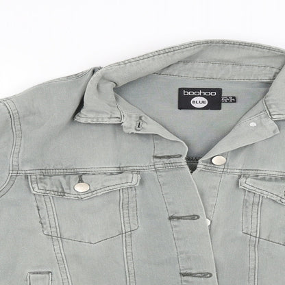 Boohoo Womens Grey   Biker Coat Size 8