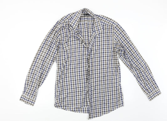 B&W Mens Multicoloured Check Flannel  Button-Up Size 15.5