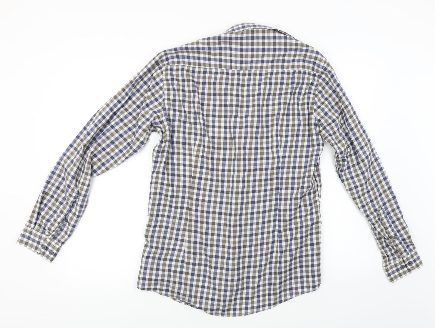 B&W Mens Multicoloured Check Flannel  Button-Up Size 15.5