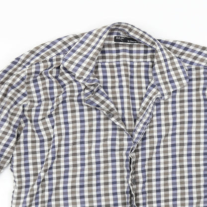 B&W Mens Multicoloured Check Flannel  Button-Up Size 15.5