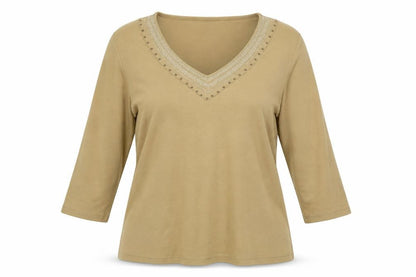 Womens UK Size 18 Preworn Beige Jersey Blouse
