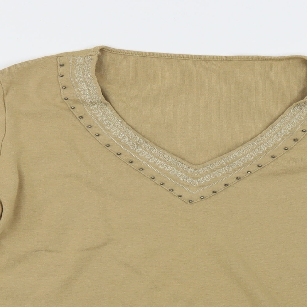 Womens UK Size 18 Preworn Beige Jersey Blouse