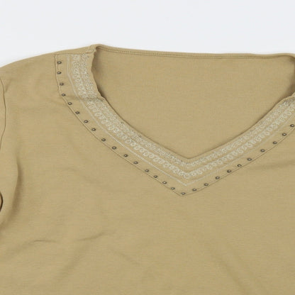 Womens UK Size 18 Preworn Beige Jersey Blouse