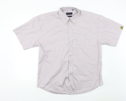 Mens UK Size XL Uneek Beige  Button-Up Short Sleeve Casual Shirt