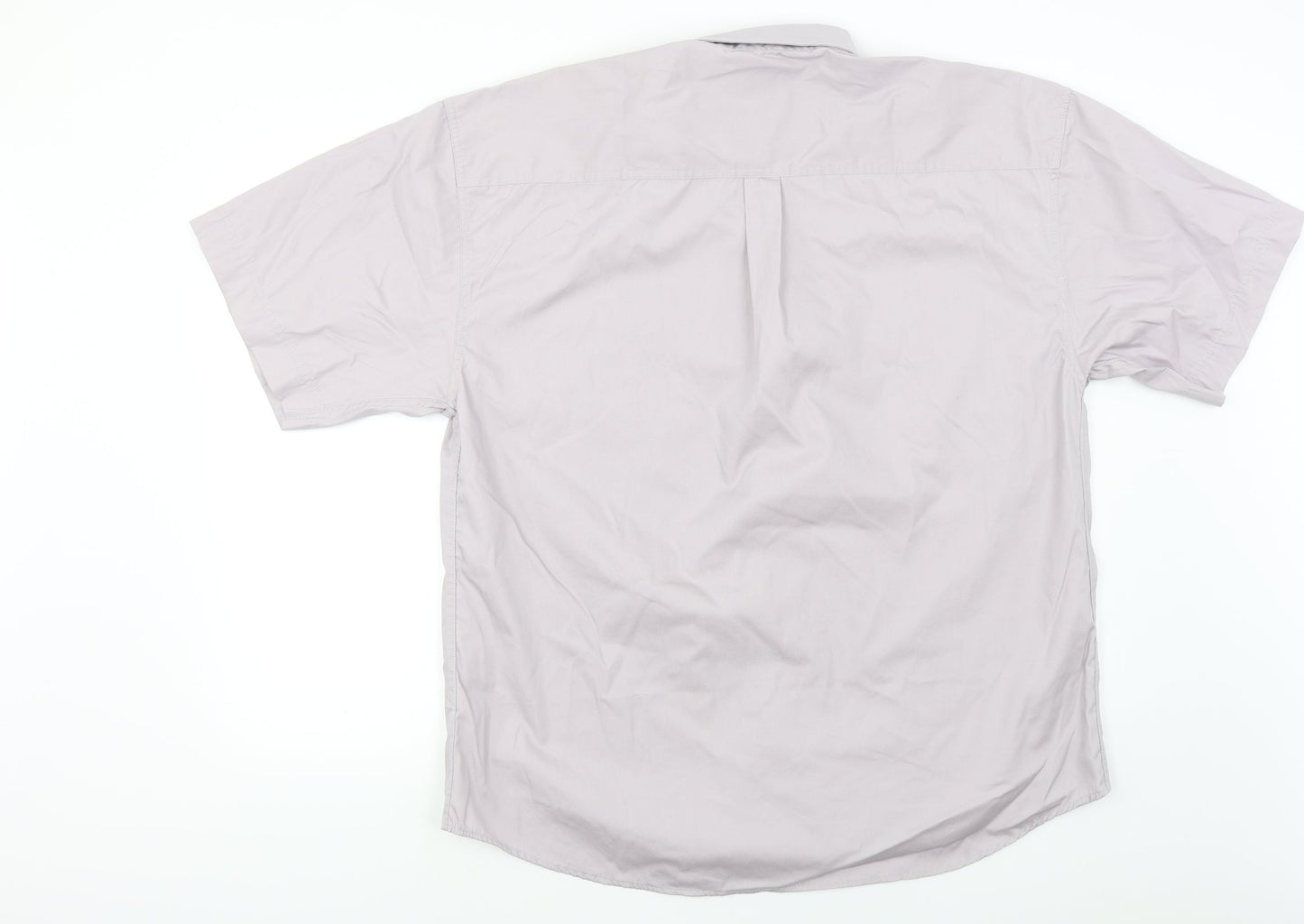 Mens UK Size XL Uneek Beige  Button-Up Short Sleeve Casual Shirt