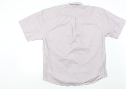 Mens UK Size XL Uneek Beige  Button-Up Short Sleeve Casual Shirt