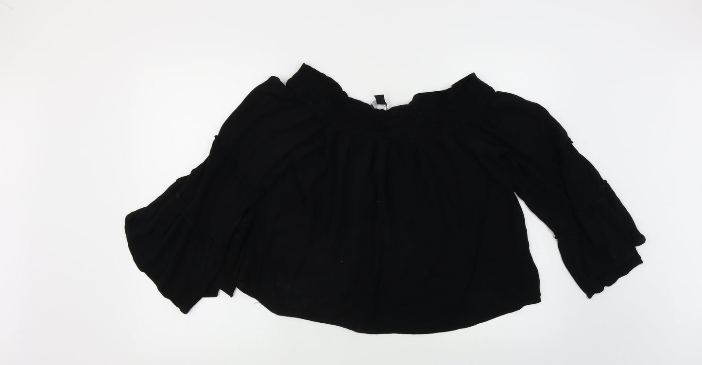 Primark  Womens Black   Cropped Blouse Size 16