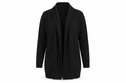 Front view of Atmosphere women’s black cardigan jumper, size UK 10