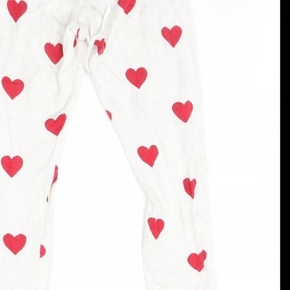 Mynelly Womens White Polka Dot  Sweatpants Trousers Size S L27 in - Hearts