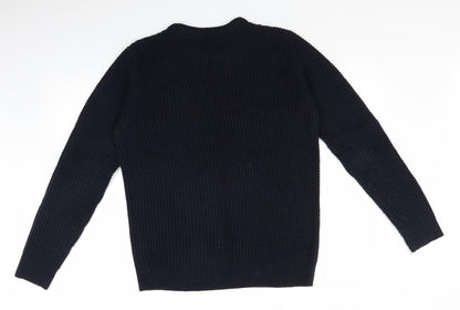 F&F Mens Blue  Knit Pullover Jumper Size S