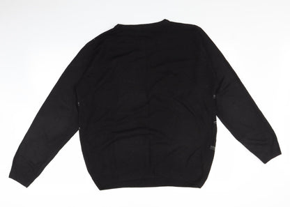 Taylor & Wright Mens Black Plaid  Pullover Jumper Size M
