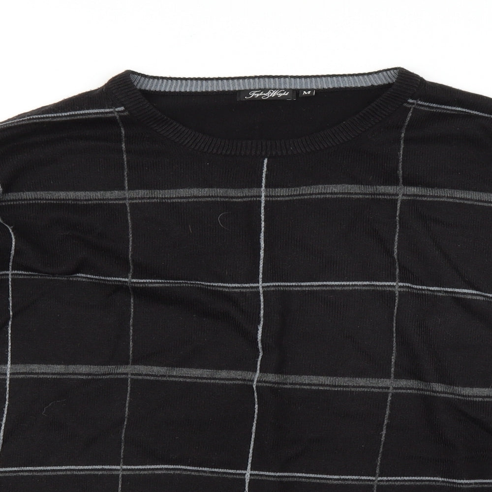 Taylor & Wright Mens Black Plaid  Pullover Jumper Size M