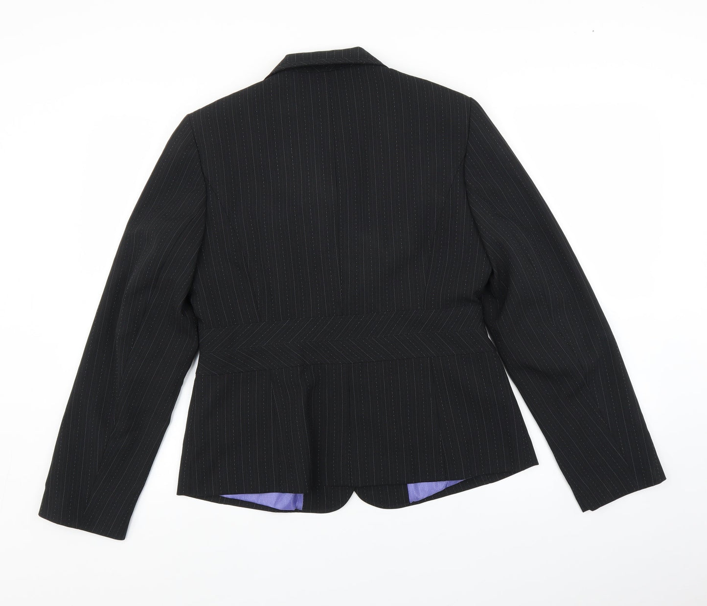 George Womens Black Striped  Jacket Blazer Size 14