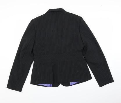 George Womens Black Striped  Jacket Blazer Size 14