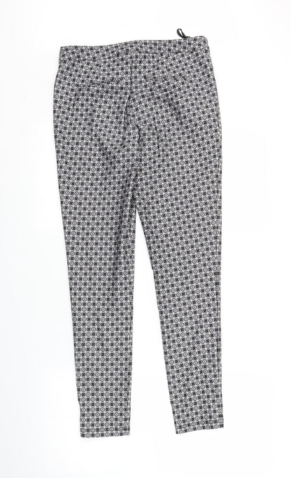New Look Womens Grey Geometric  Capri Trousers Size 8 L27 in