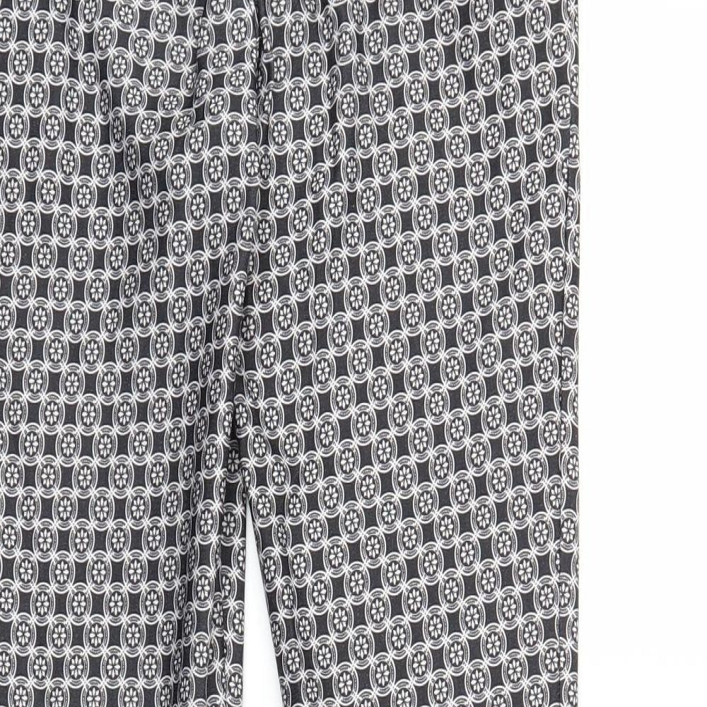 New Look Womens Grey Geometric  Capri Trousers Size 8 L27 in