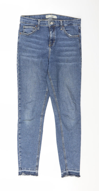 Topshop Womens Blue  Denim Straight Jeans Size 30 in L27 in