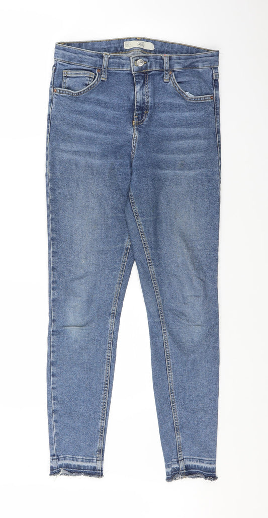 Topshop Womens Blue  Denim Straight Jeans Size 30 in L27 in
