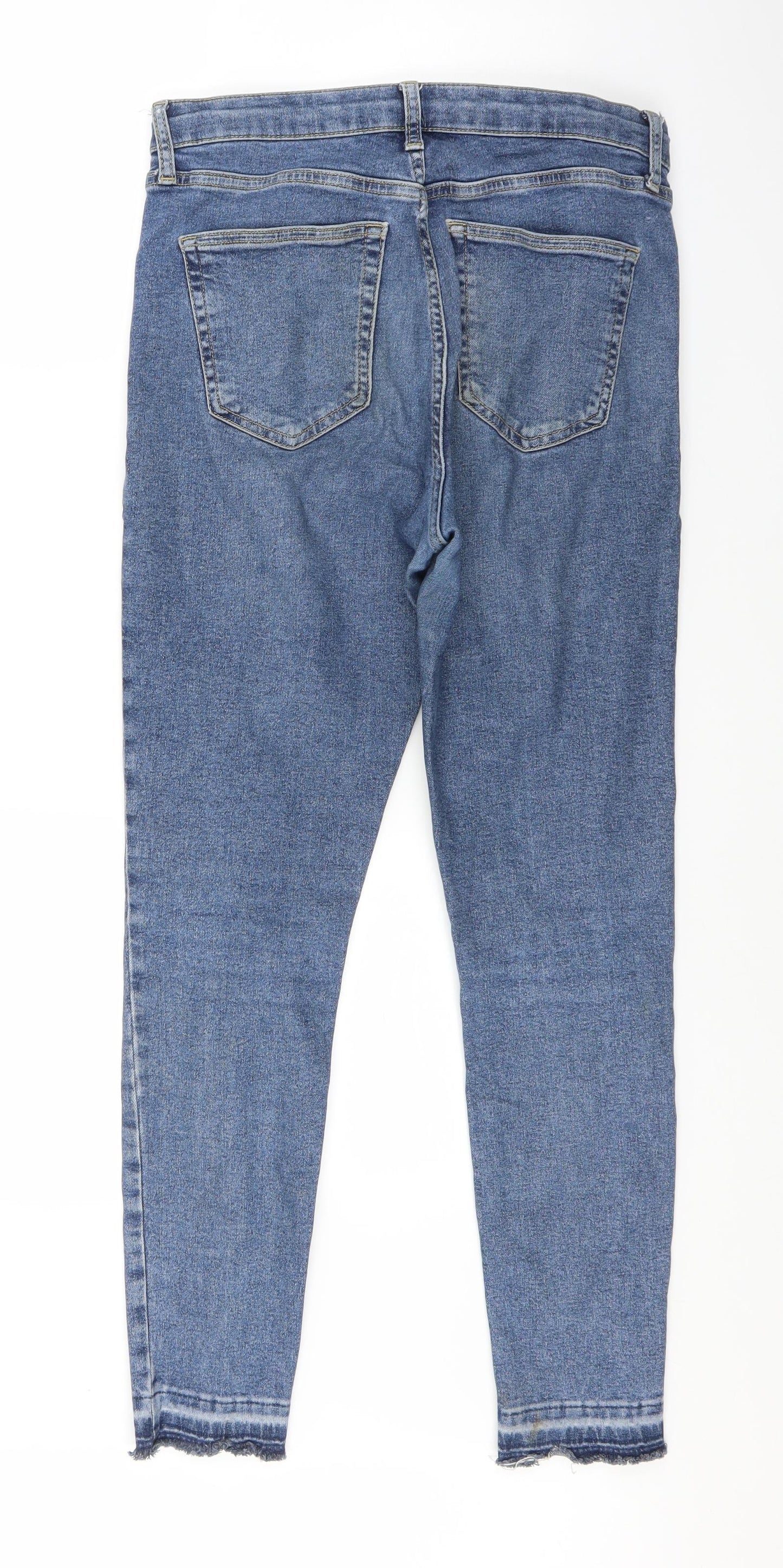 Topshop Womens Blue  Denim Straight Jeans Size 30 in L27 in
