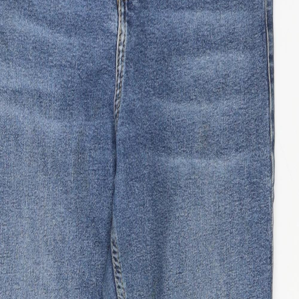 Topshop Womens Blue  Denim Straight Jeans Size 30 in L27 in