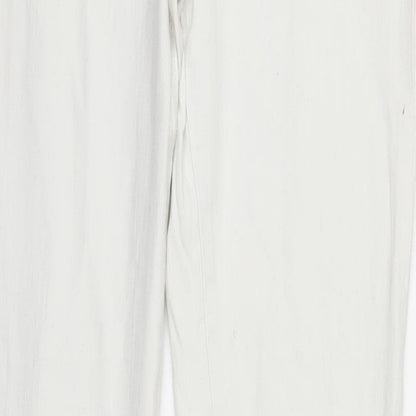 Womens UK Size 10 Preworn Regular Fit Straight White Jeans