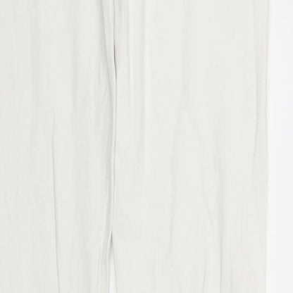 Womens UK Size 10 Preworn Regular Fit Straight White Jeans