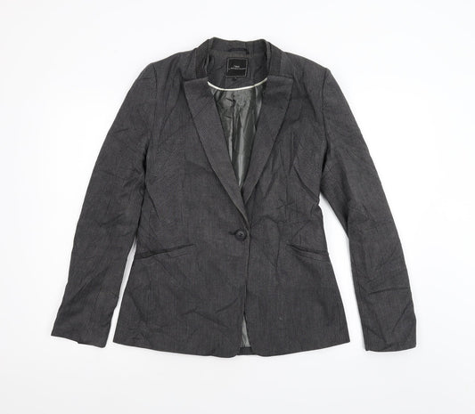 NEXT Womens Grey Striped  Jacket Blazer Size 10