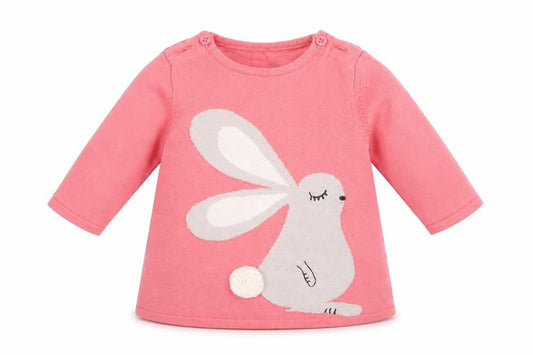 M&S  Pink  Knit Henley Jumper Size 3-6 Months