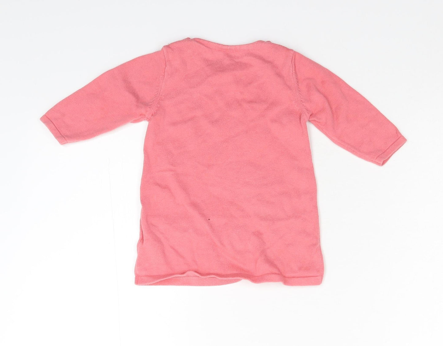 M&S  Pink  Knit Henley Jumper Size 3-6 Months