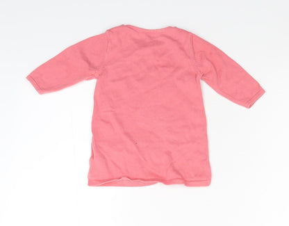 M&S  Pink  Knit Henley Jumper Size 3-6 Months