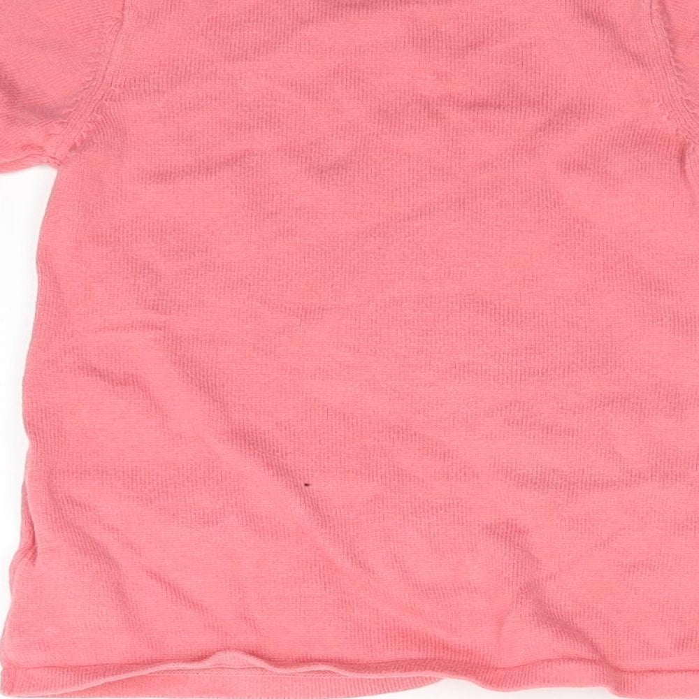 M&S  Pink  Knit Henley Jumper Size 3-6 Months