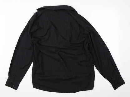 Mens UK Size L Cedar Wood State Black  Button-Up Long Sleeve Casual Shirt