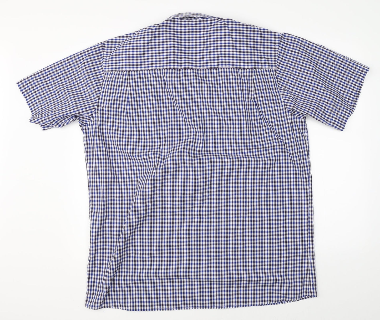 Mens UK Size XL Carson Blue  Button-Up Short Sleeve Casual Shirt