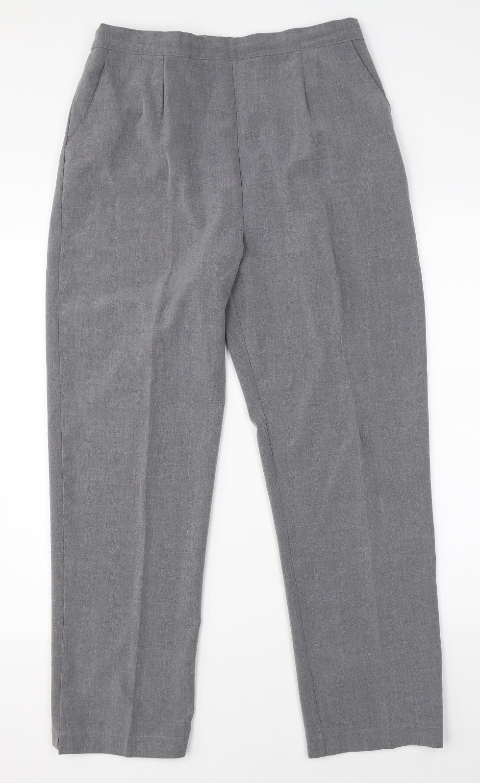 Womens UK Size 14 Preworn Regular Fit Dress Pants Grey Trousers