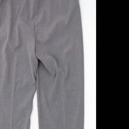 Womens UK Size 14 Preworn Regular Fit Dress Pants Grey Trousers