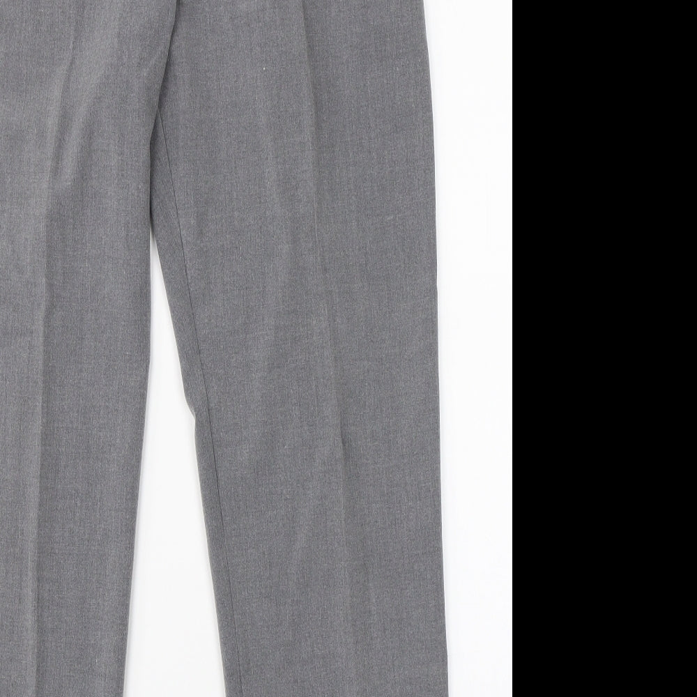 Womens UK Size 14 Preworn Regular Fit Dress Pants Grey Trousers